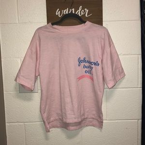 Johnson and Johnson baby oil t shirt pink